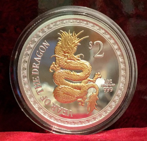 2012 silver new zealand dragon coin
